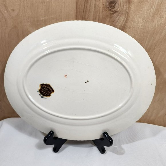 Johnson Bros WindsorWare English Rose Oval Platter 12" vintage pink floral dish - Picture 5 of 10